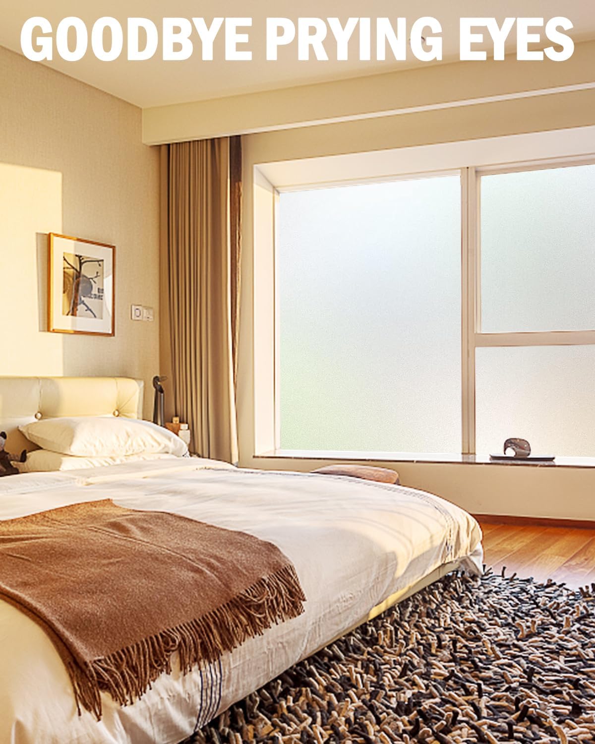 Frosted Glass Window Privacy Film with Installation Tools, Removable, Peep-Proof, Static Cling, Heat Control, UV Protection, Ideal for Home Office Bathroom Door (17.5 x 78.7 Inch)