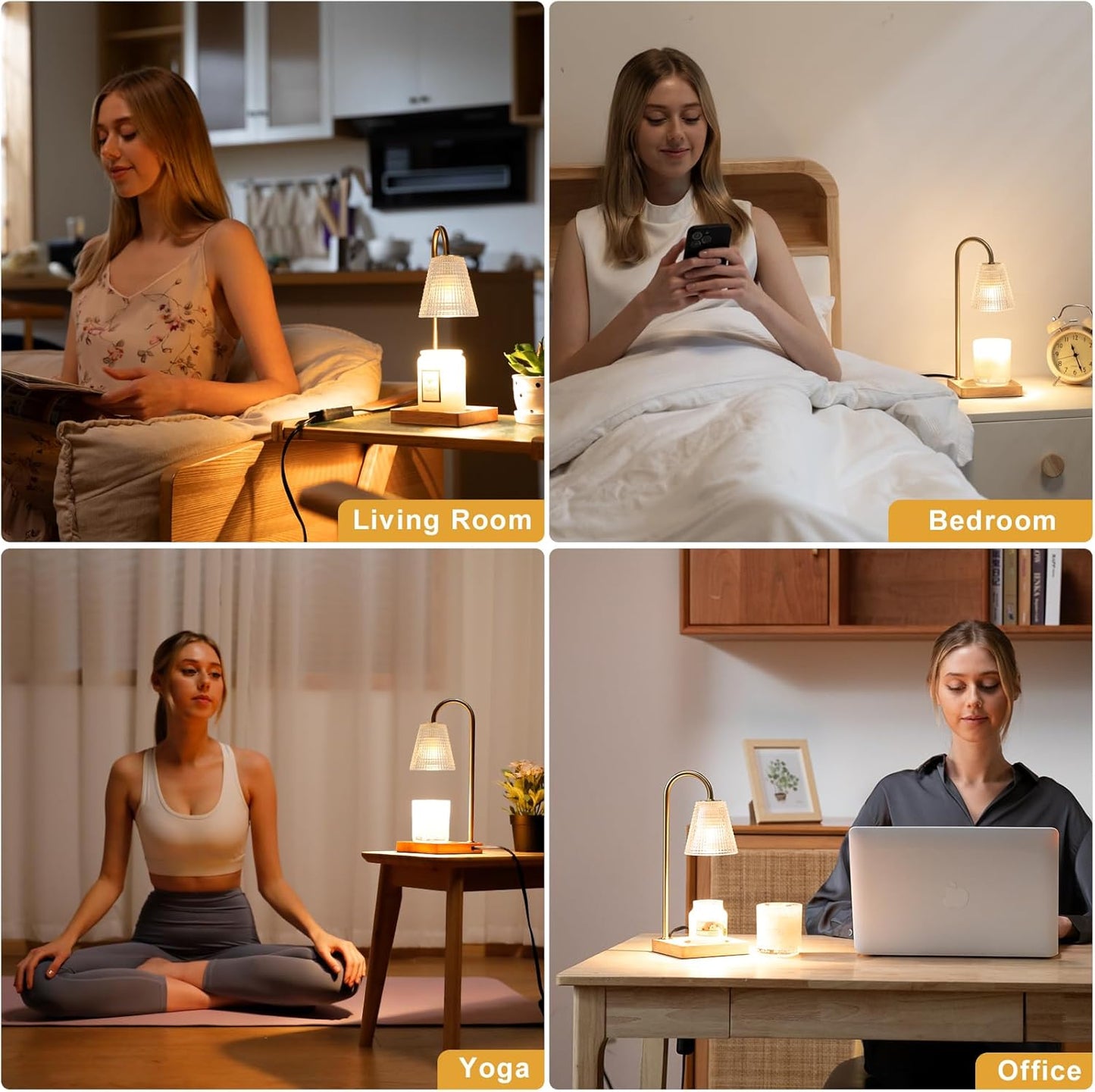 Hong-in Candle Warmer Lamp with Timer Dimmer,Birthday Gifts for Women Mom,House Warming Gifts New Home Room Decor,Wax Warmer for Scented Wax Jar Candles with Unique Dotted Lampshade