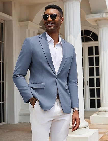 COOFANDY Mens Casual Blazer Slim Fit Sport Coats One Button Stylish Business Suit Jacket Size L