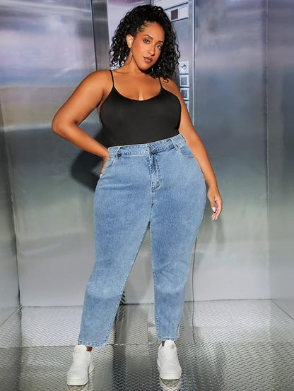 Women's Plus Size Jeans Plus High Waist Skinny Jeans Color : Light Wash Size S