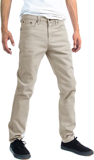 Alta Men Designer Fashion Slim Skinny Fit Stretch Denim Jeans Pants - Light Grey Size 11/12