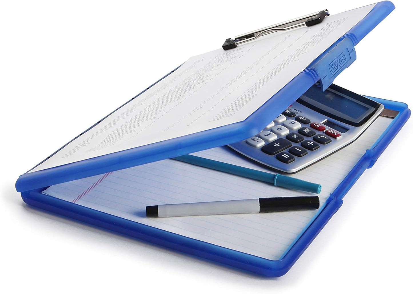 Dexas Slimcase 2 Plastic Clipboard with Storage and Side Opening, Royal Blue, Office Supplies Clipboards to Organize, Carry and Store, A4 Holder, Style and Functionality Nursing Clipboard