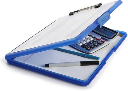 Dexas Slimcase 2 Plastic Clipboard with Storage and Side Opening, Royal Blue, Office Supplies Clipboards to Organize, Carry and Store, A4 Holder, Style and Functionality Nursing Clipboard