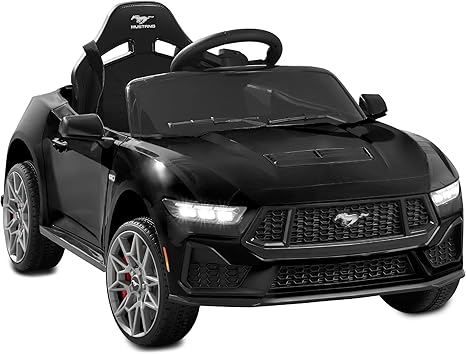 Best Choice Products Kids 12V Electric Ride On Car Officially Licensed Ford Mustang w/Parent Control, LED Lights, 2 Speeds, Bluetooth - Black