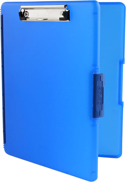 Dexas Slimcase 2 Plastic Clipboard with Storage and Side Opening, Royal Blue, Office Supplies Clipboards to Organize, Carry and Store, A4 Holder, Style and Functionality Nursing Clipboard