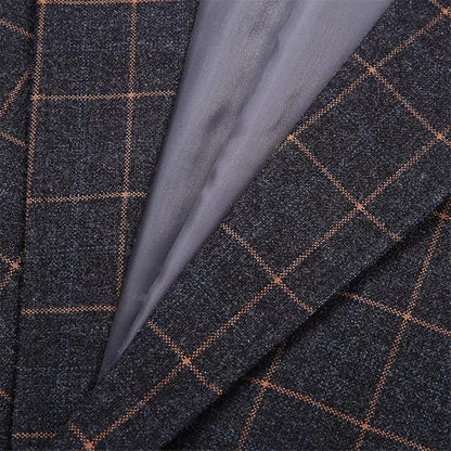 Men Suit Coat Plaid Slim Lapel Blazer Business Casual Wedding Party Dress Tops, size M