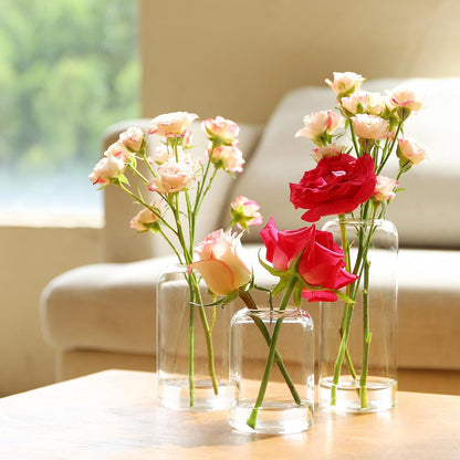 Glass Bud Vases Set of 6, Glass Cylinder Vases for Centerpieces, Bud Vases in Bulk for Wedding Party Dining Table Centerpieces, Living Room Decorative, Home Decor