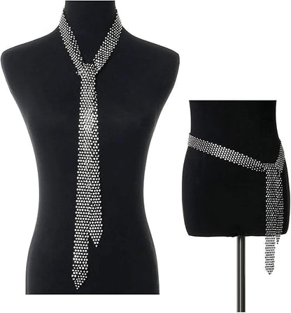 Glamorstar Rhinestone Neck Tie Gift for Women