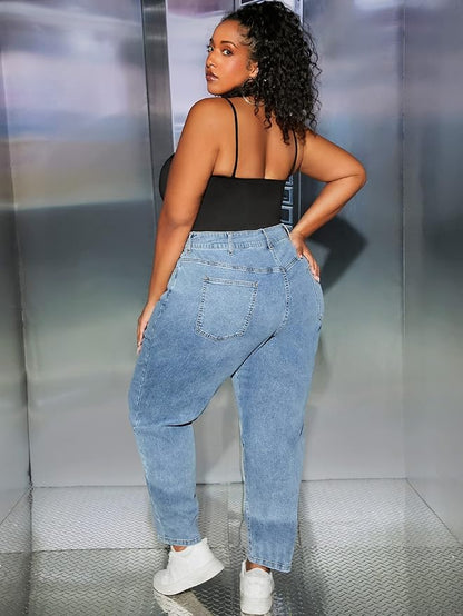 Women's Plus Size Jeans Plus High Waist Skinny Jeans Color : Light Wash Size S