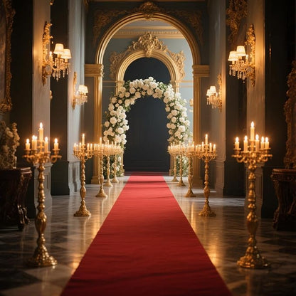 3x10 ft Heavy-Duty Red Carpet Runner with Non-Slip Rubber Backing - 1000 GSM Extra Thick Premium Aisle Rug for Weddings, Proposals, Hollywood-Style Runways & Event Decorations