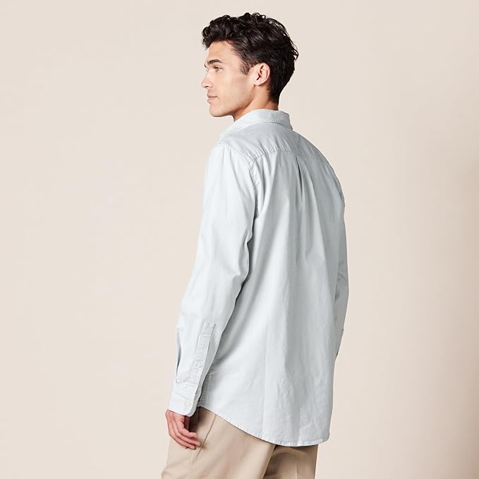 Amazon Essentials Men's Oxford Shirt, Slim-Fit Stretch, Long-Sleeve, Button Up Size L