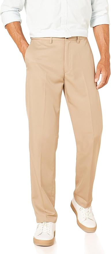 Amazon Essentials Men's Classic-Fit Expandable-Waist Flat-Front Dress Pant Size 35W*34L