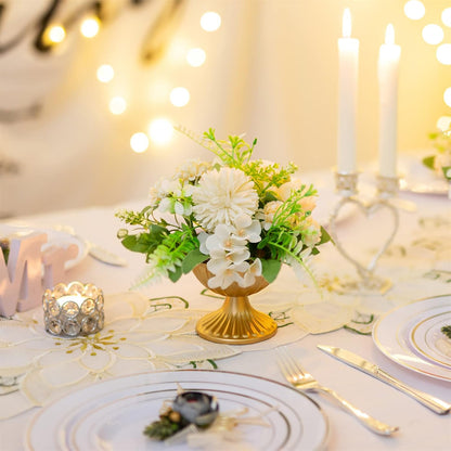 Sziqiqi Gold Flower Arrangement Pots for Centerpiece Table Decorations Metal Vase Urn Planter Decor for Home Wedding Party Christmas (3.7IN-10PCS, Gold)