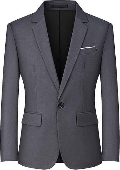 Mens Blazers Slim Fit Business Casual Men Suit Sport Coat One Button Travel Blazer Lightweight Suit Jacket  Size XL