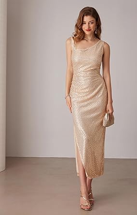 GRACE KARIN Women Sequined Party Dress - Sparkling Elegant Formal Bodycon Dress size S