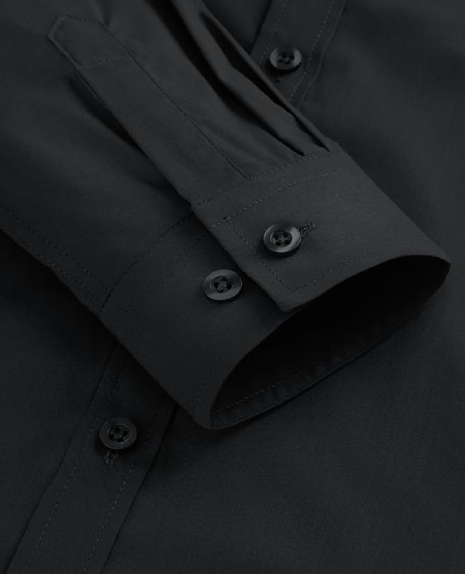 siliteelon Button Down Shirts Dress Shirts for Women Long Sleeve Womens Work Shirts Regular Fit Cotton Dress Shirts size M