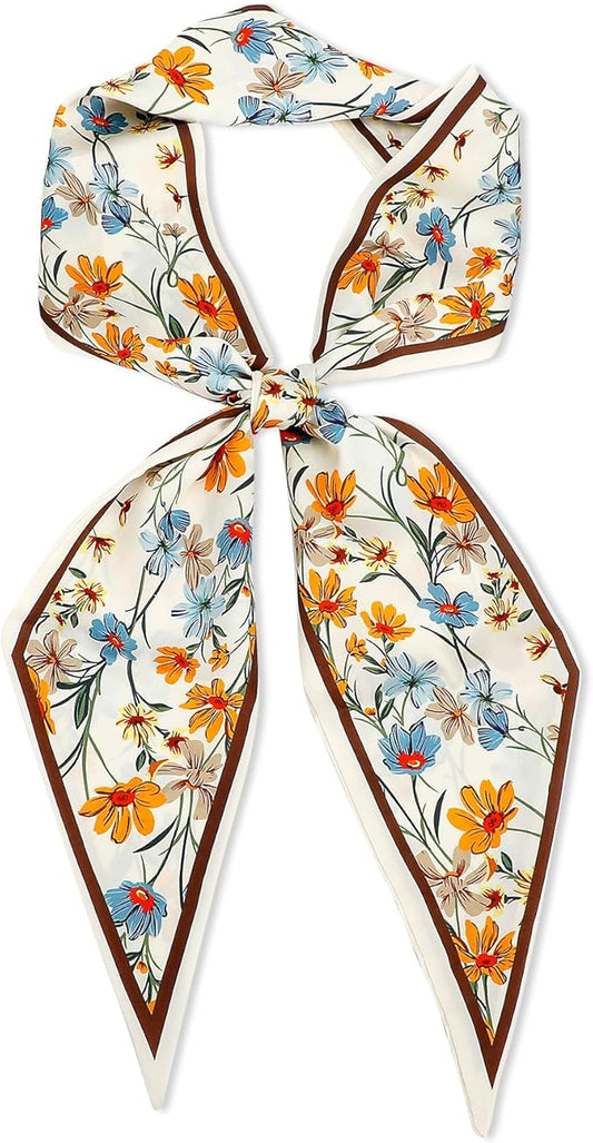 Long Skinny Mulberry Silk Scarf for Women Neck,Purse,Handbags,Bags,Tie Bandana,Hair Head Ribbon Silk Headband Scarf