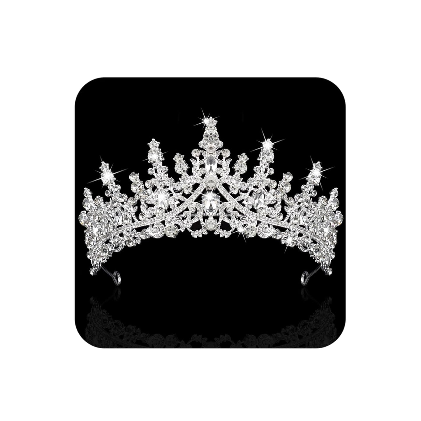 COCIDE Silver Tiara and Crown for Women Crystal Queen Crowns Rhinestone Princess Tiaras for Girl Bride Wedding Hair Accessories for Bridal Birthday Party Prom Halloween Cos-play Costume Christmas
