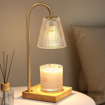 Hong-in Candle Warmer Lamp with Timer Dimmer,Birthday Gifts for Women Mom,House Warming Gifts New Home Room Decor,Wax Warmer for Scented Wax Jar Candles with Unique Dotted Lampshade