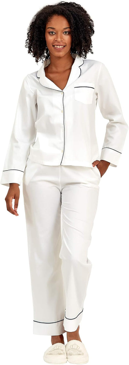 Women’s Long Sleeve Pajama Pants Sleepwear Set Two Piece Nightwear Soft Cotton Pjs Size S