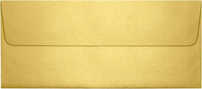 LUXPaper #10 Business Envelopes | Peel & Press | 4 1/8" x 9 1/2" | Gold Metallic | 80lb. Text | 50 Qty