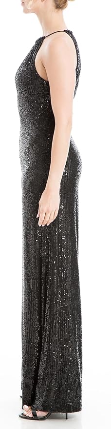 Max Studio womens Sequin Halter Wide Leg Jumpsuit Size L