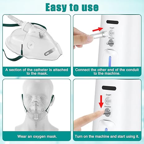 Geiserailie 2 PCS M/L Oxygen Mask with 6.6 Ft Tubing and Adjustable Elastic Strap, Adult Oxygen Mask with Tubing, Transparent Masks for Face Adult