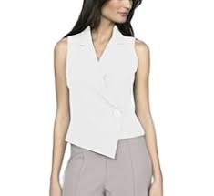 REHJJDFD Women's Suit Vest V-Neck Jacket One Button Waistcoat Formal Workwear Lady Vest size S