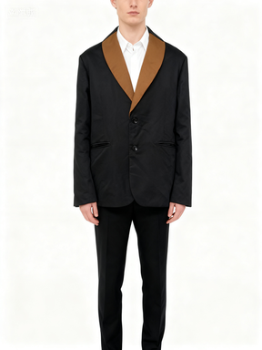 Men’s Black Contrast Lapel Blazer size m