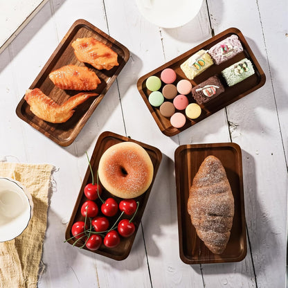 YellRin Wood Serving Trays Set of 1 Wooden Serving Platters for Home Decor, Cheese, Fruit, Vegetables, Charcuterie, Appetizer Serving Tray