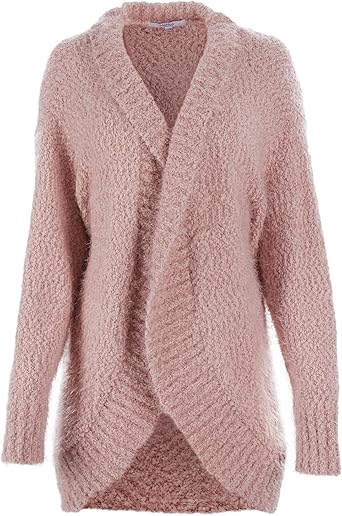 Women's Fuzzy Cocoon Loose Open-Front Cardigan Sweater Size S