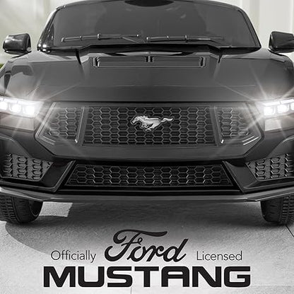 Best Choice Products Kids 12V Electric Ride On Car Officially Licensed Ford Mustang w/Parent Control, LED Lights, 2 Speeds, Bluetooth - Black