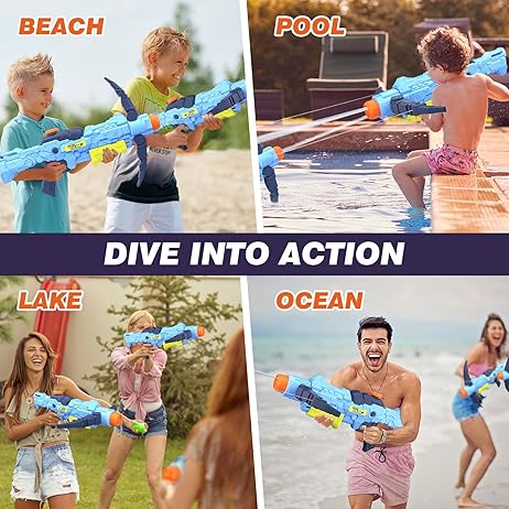 Water Guns for Kids Ages 4, 5, 8, 12+, Adults Super Water Blaster Soaker Squirt Guns, 4 JET Modes Powerful Pump-Action Crossbows Gun, Long Range Water Pistol Toy Gifts for Summer Beach Pool Yard Games