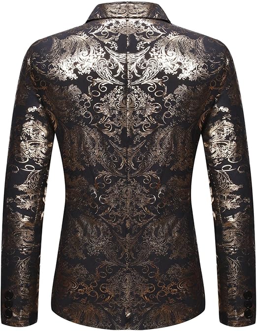 generic Suit Men's Shiny Suit Jacket Slim Fit Jacket Plain Casual Men's Suit Modern Business Blazer Elegant Jacket Wedding Party Graduation Tuxedo Leisure Coat Coat size L