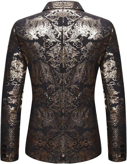 generic Suit Men's Shiny Suit Jacket Slim Fit Jacket Plain Casual Men's Suit Modern Business Blazer Elegant Jacket Wedding Party Graduation Tuxedo Leisure Coat Coat size L