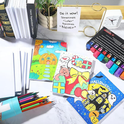 10 Pack Hardcover Blank Book,100GSM White Blank Books for Kids to Write Stories,40 Pages 6x8 Inch Blank Page Journal Make Your Own Book Ideal for Teens Reading Writing Drawing Guestbook