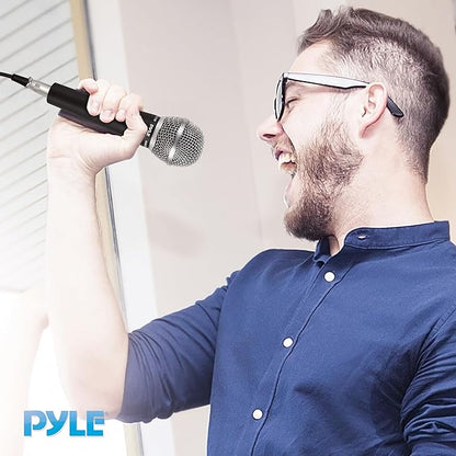 Pyle Handheld Microphone PDMIC58 - Dynamic Moving Coil Cardioid Unidirectional Includes 15ft XLR Audio Cable to 1/4'' Audio Connection