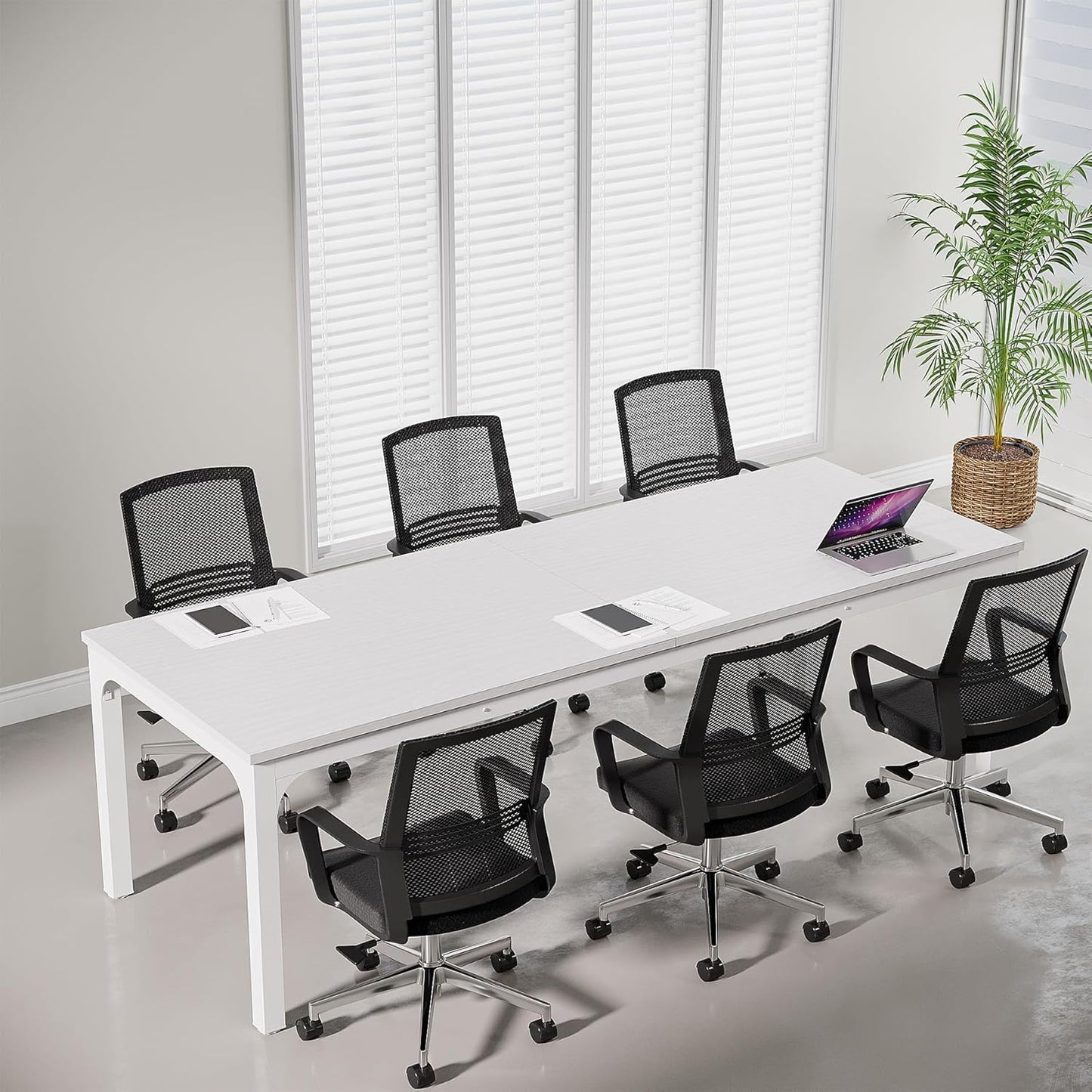 Tribesigns 6.5ft Conference Room Table, 78.74" W x 27.56" D Large Office Meeting Table, Modern Seminar Desk for Boardroom