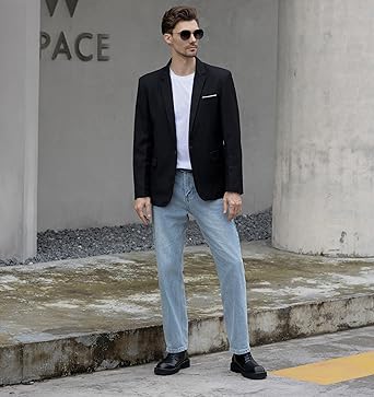 Beninos Mens Blazer Jacket Slim Fit Casual One Button Sport Coats  Size 3XL