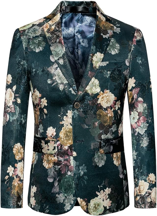 Men's colorblock suit, long sleeve, Mens Printed Blazer Jacket Sports Coat size 36