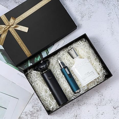 Airuisike Black Gift Boxes with Gold Ribbons & Bows - (2 Sizes) Sturdy Gift Boxes with Lids for Presents - Elegant Gift Wrapping Boxes for Gift Wrapping