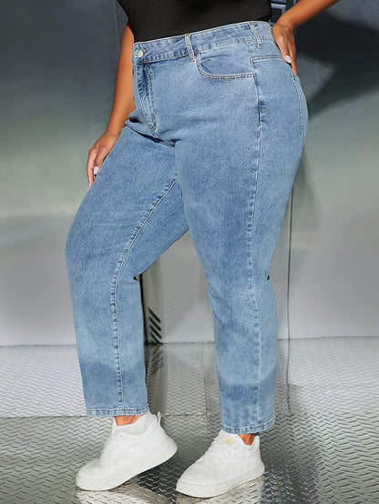 Women's Plus Size Jeans Plus High Waist Skinny Jeans Color : Light Wash Size S