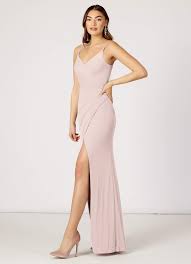 Pale Pink Diamante Wrap Maxi Dress  Size 2