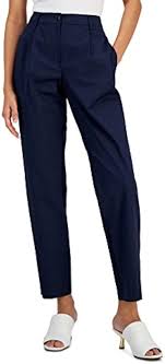 Alfani Women's Tapered Pants Dark Blue Modern Navy 10 Size 33R