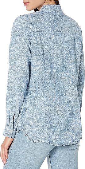 Foxcroft Womens Zoey Long Sleeve Fallen Foliage Blouse Size XS