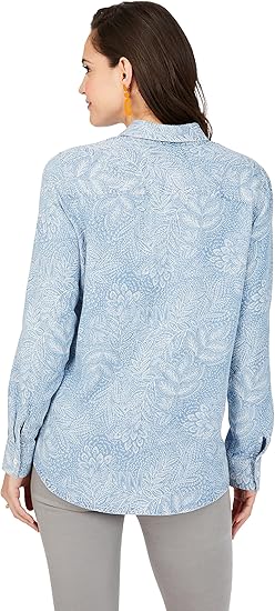 Foxcroft Womens Zoey Long Sleeve Fallen Foliage Blouse Size XS