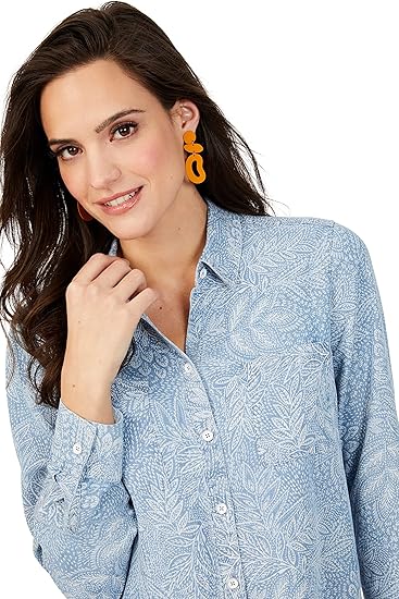 Foxcroft Womens Zoey Long Sleeve Fallen Foliage Blouse Size XS