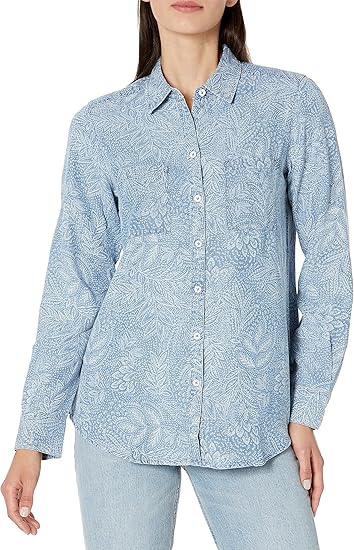 Foxcroft Womens Zoey Long Sleeve Fallen Foliage Blouse Size XS