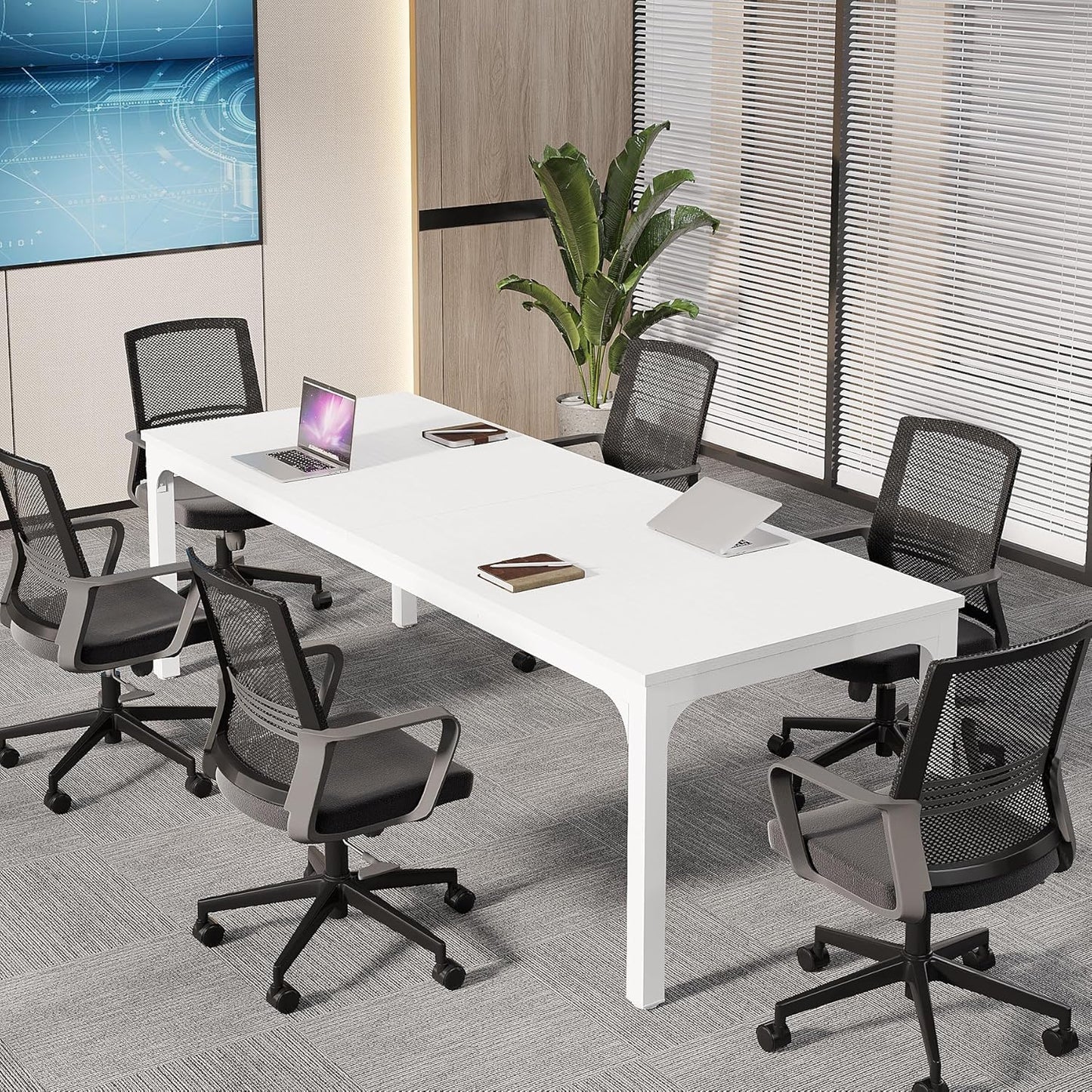 Tribesigns 6.5ft Conference Room Table, 78.74" W x 27.56" D Large Office Meeting Table, Modern Seminar Desk for Boardroom