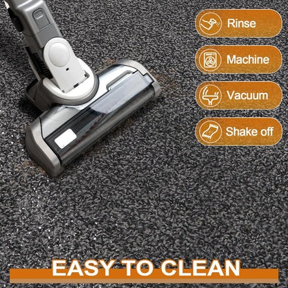 Mibao Front Door Mat, Dirt Trapper Welcome Mat for Outdoor Indoor, Non-Slip Waterproof Doormat, Durable Machine Washable Low Profile Entry Rug for Back Door Outside Patio Porch, 30" x 18", Grey